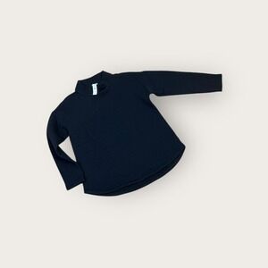 Talbots T by Talbots Women's Black Quilted Knit Mock Neck Pullover Top Size M